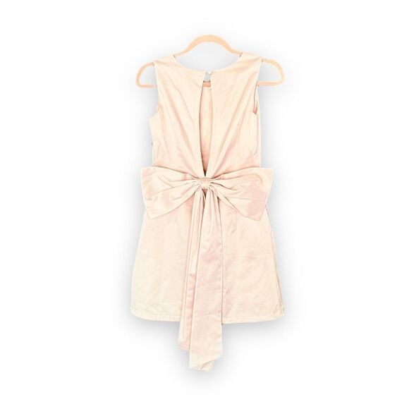 POEM BANGKOK | Pink Silk-Satin Bow Mini Dress (S) - Picture 2 of 8